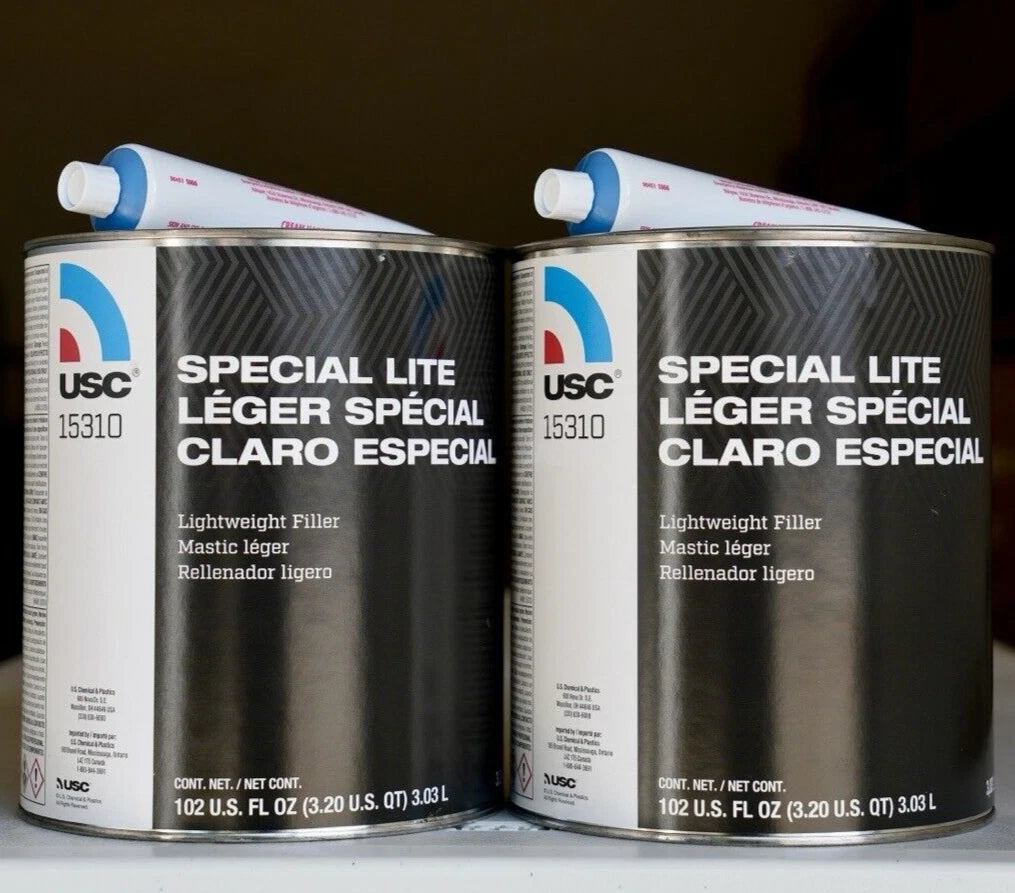 2 Pack! USC Special Lite 15310 Lightweight Filler, No Tack 0.8 Gallon +Hardeners