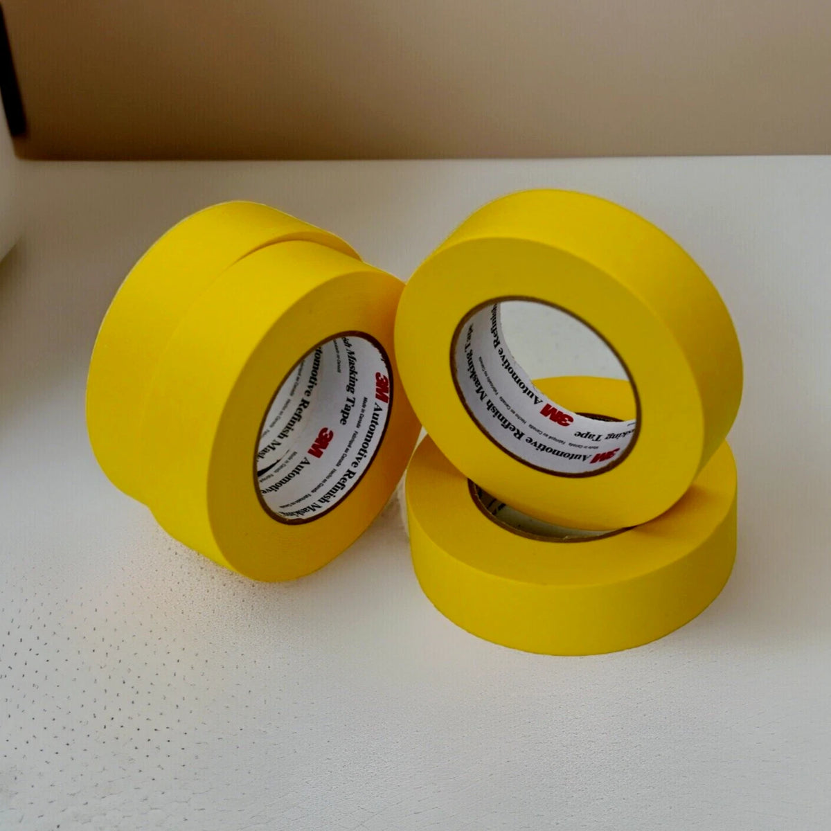 3M Yellow Tape 06654 1-1/2" Auto Masking Tape (4 ROLLS) 1.5 Inch 6654-Ships Free
