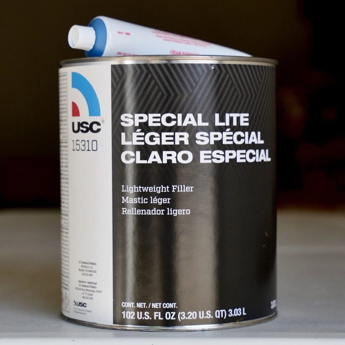 4 Pack! USC Special Lite 15310 Lightweight Filler, No Tack 0.8 Gallon +Hardeners