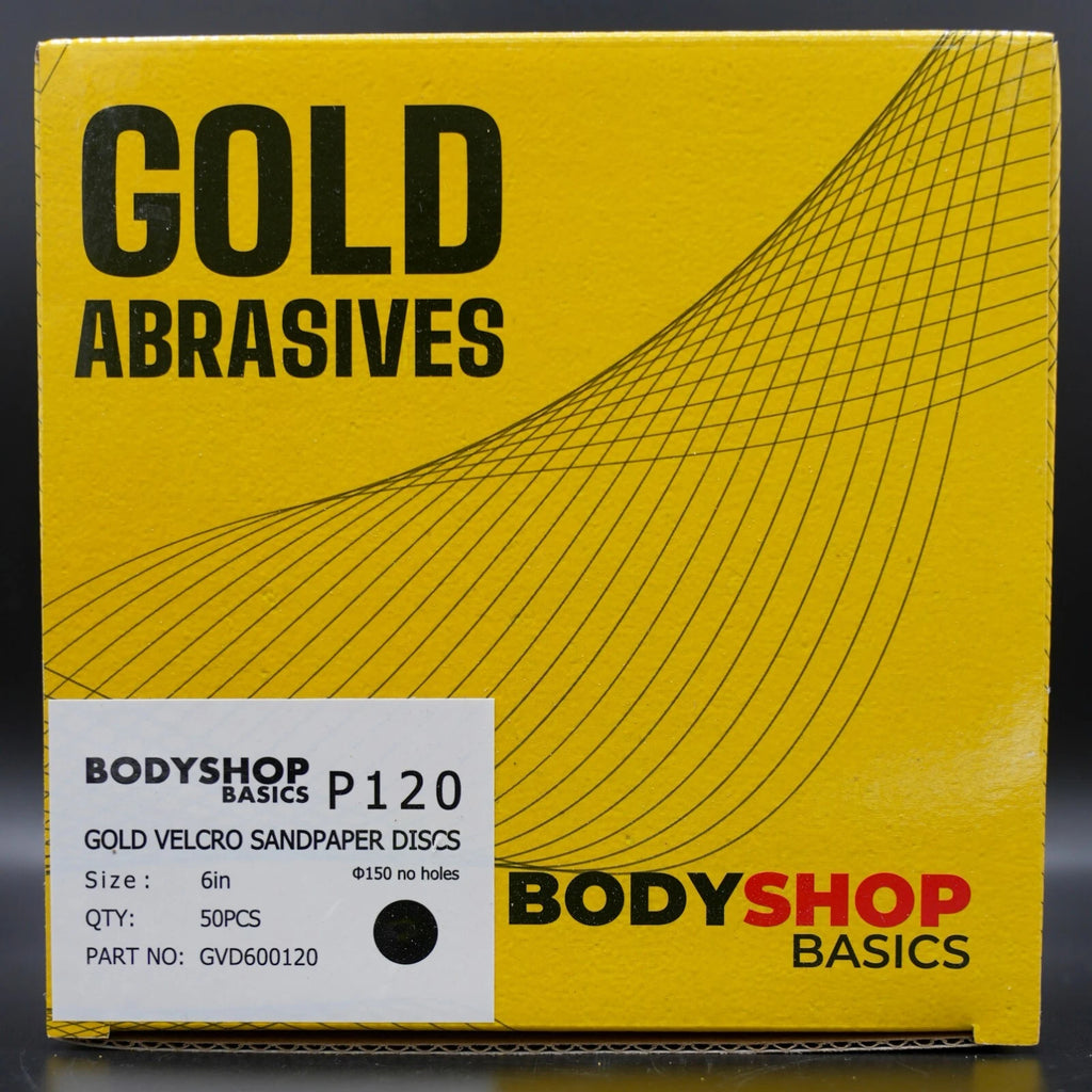 6" Gold Hook & Loop DA Abrasive Automotive Sandpaper 40-800 Grit 50/Box