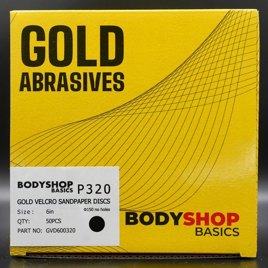 6" Gold Hook & Loop DA Abrasive Automotive Sandpaper 40-800 Grit 50/Box