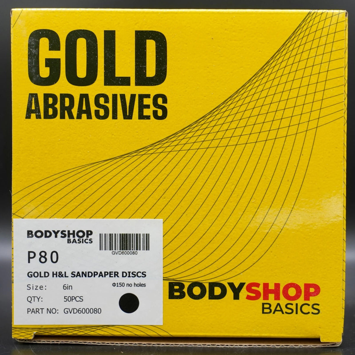 6" Gold Hook & Loop DA Abrasive Automotive Sandpaper 40-800 Grit 50/Box