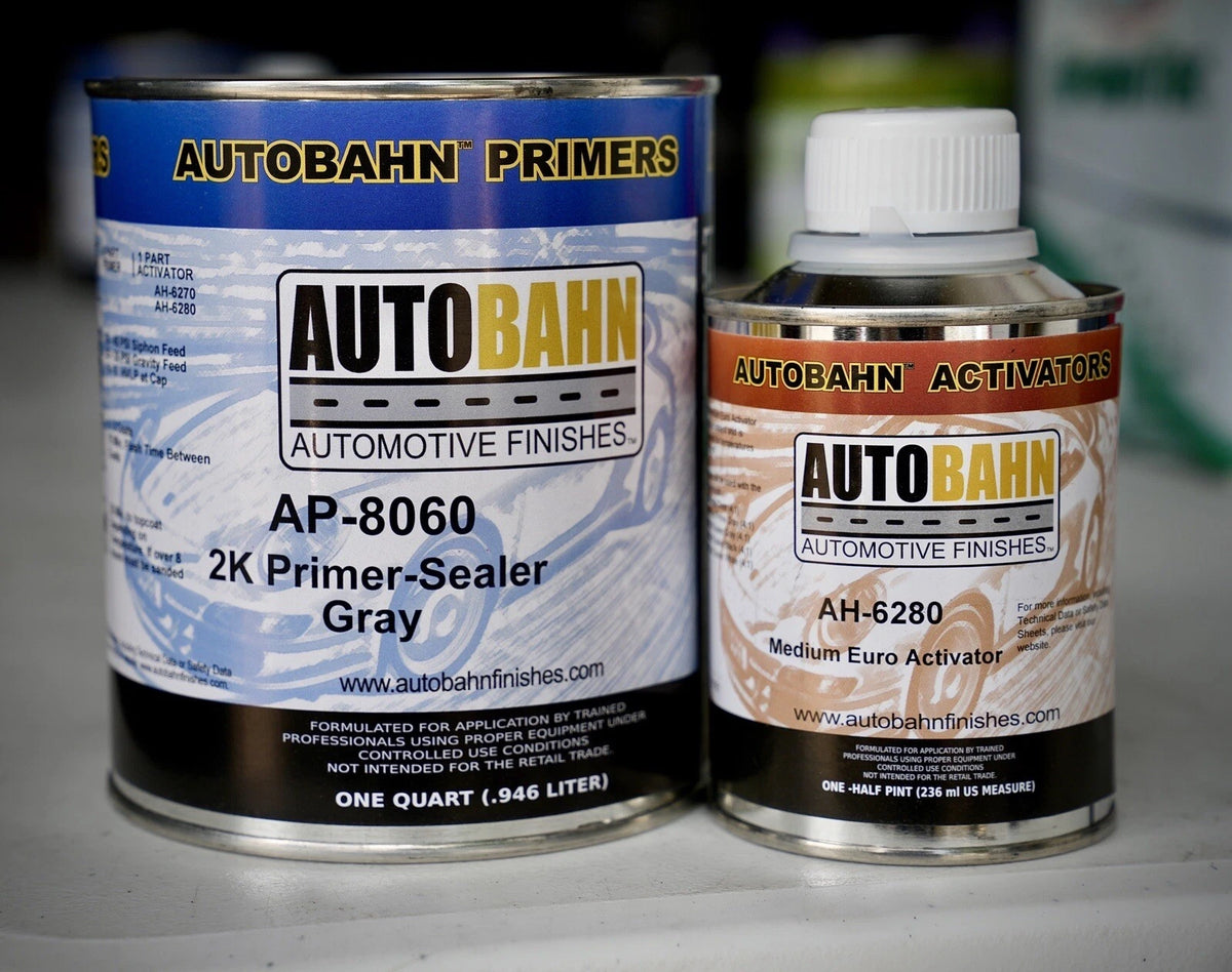 Autobahn AP - 8060 Gray 2K Automotive Primer Sealer Quart Size Kit/High Teck
