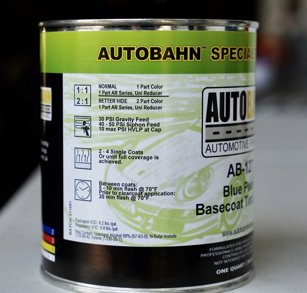 Autobahn AB-127 Blue Pearl Basecoat Tint Base Urethane Auto Paint QUART Size!