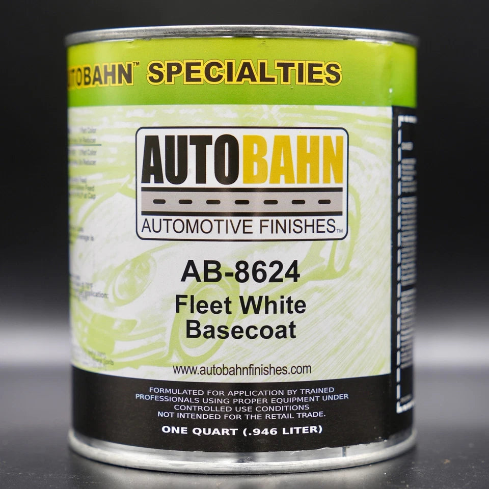 Autobahn AB-8624 Fleet White Basecoat QUART! GM Code WA8624 Automotive Paint