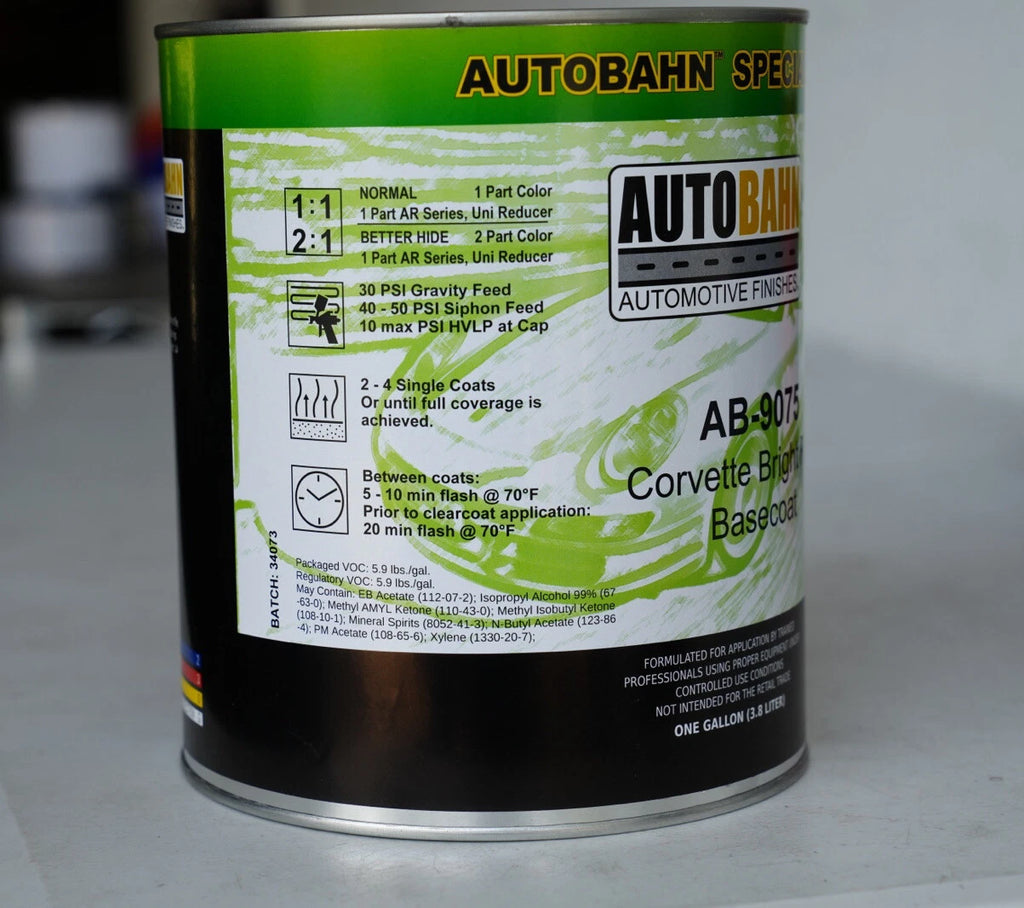 Autobahn Corvette Bright Red Basecoat Auto Paint GALLON Size. GM Code WA9075