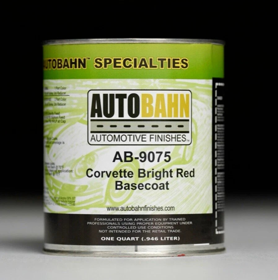 Autobahn Corvette Bright Red Basecoat Auto Paint QUART Size. GM Code WA9075