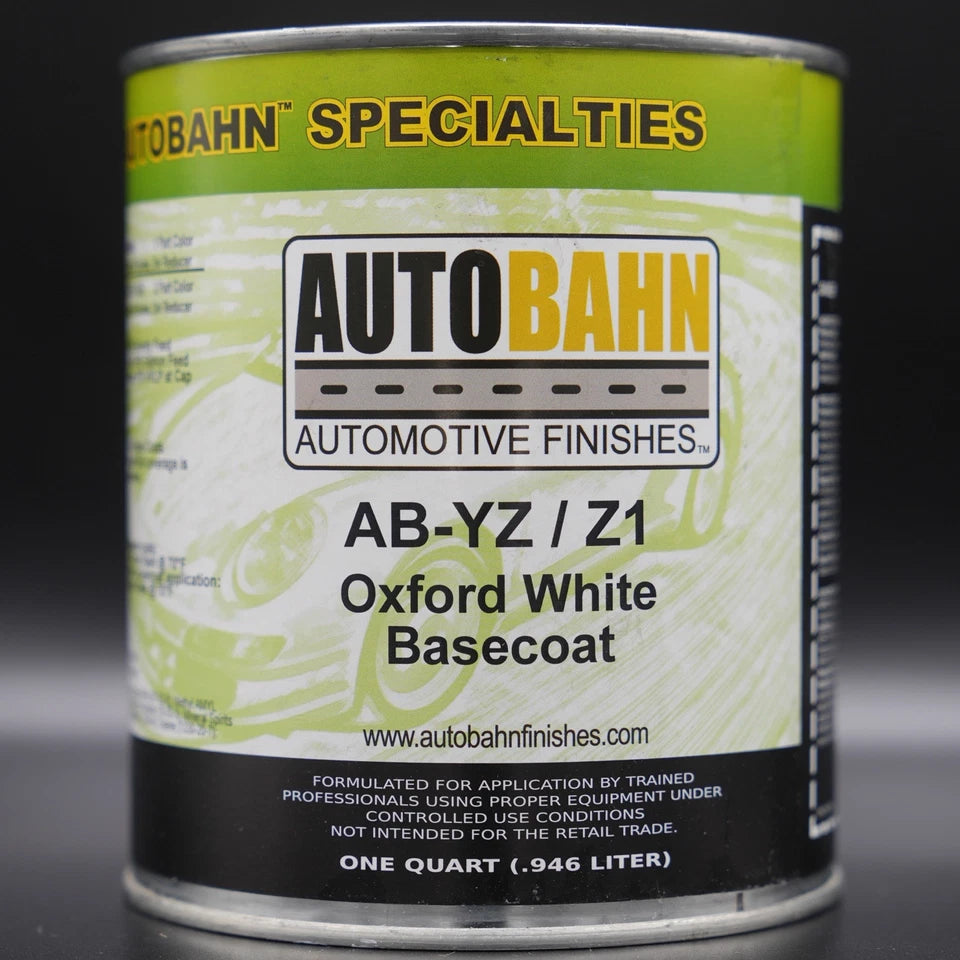 Autobahn Oxford White Basecoat Car Auto Paint QUART AB-YZ Ford Code YZ
