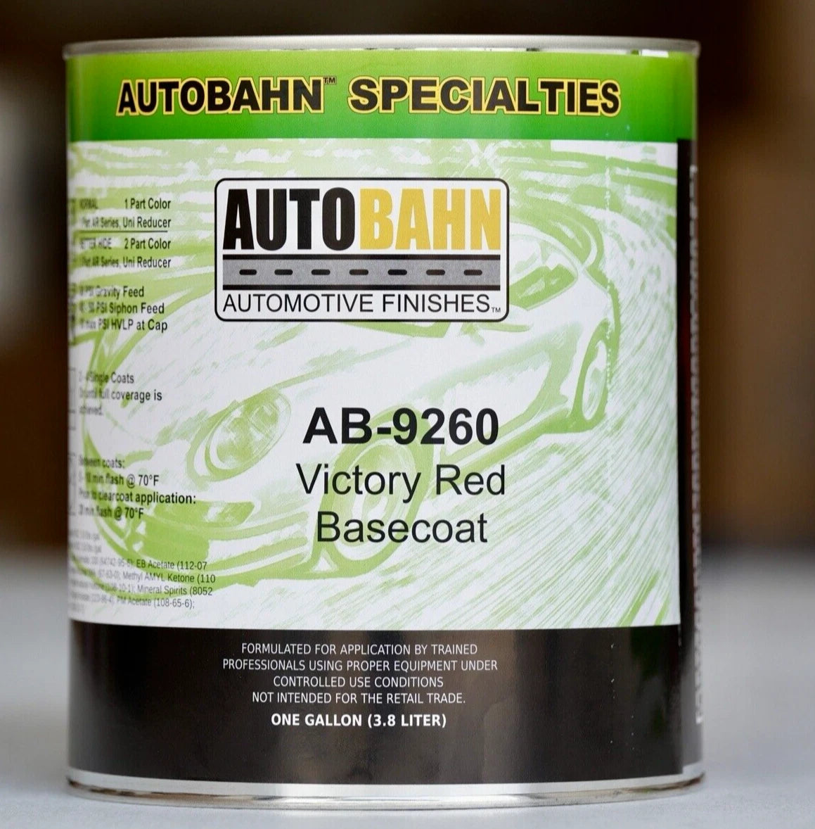 Autobahn Victory Red Basecoat Auto Paint GALLON Size GM Code WA9260/High Teck