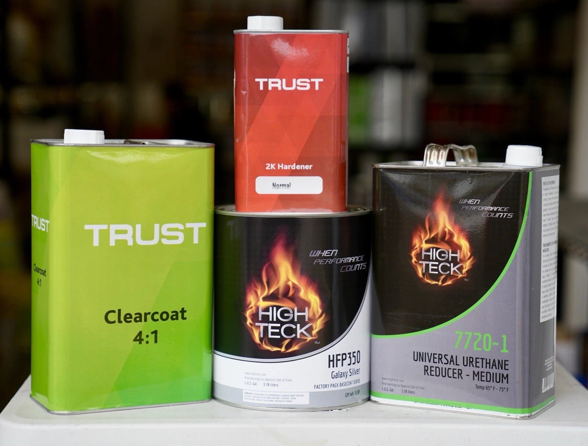 Galaxy Silver Basecoat Paint Trust 2K High Gloss Clear Coat GALLON Bundle!