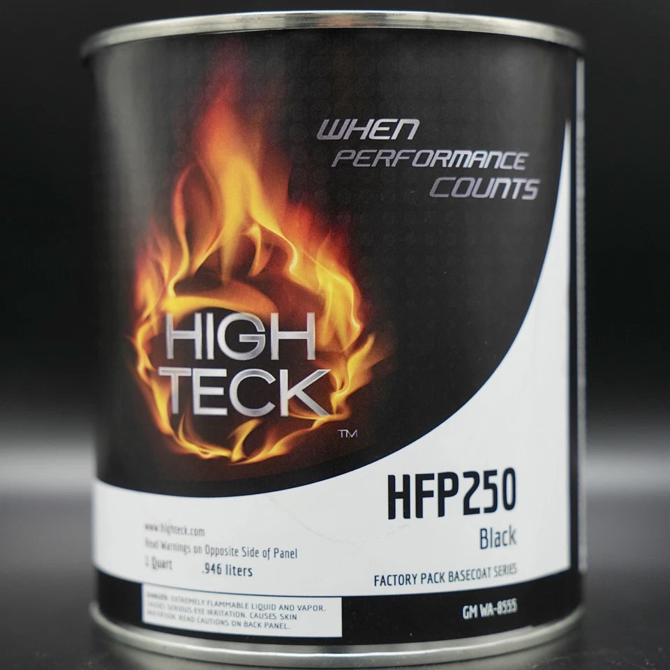 HIGH TECK HFP 250 GM 8555 EBONY BLACK BASECOAT AUTO PAINT QUART SIZE!