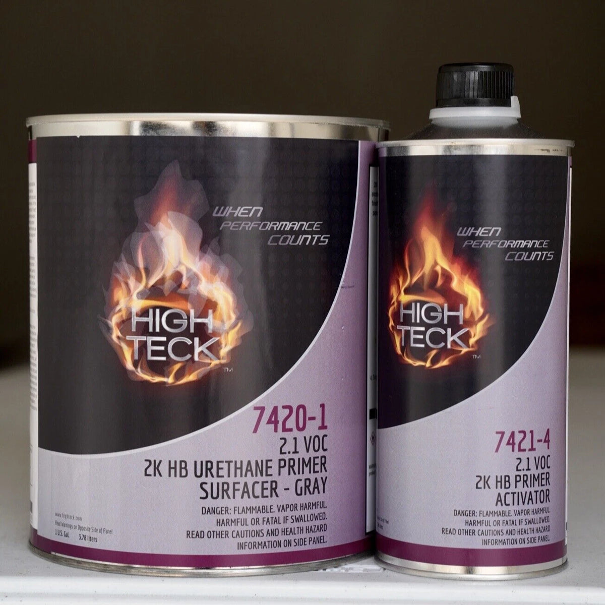 High Teck 7420 2K HB Urethane Primer/Sealer/DTM GRAY GALLON Kit w/Hardener