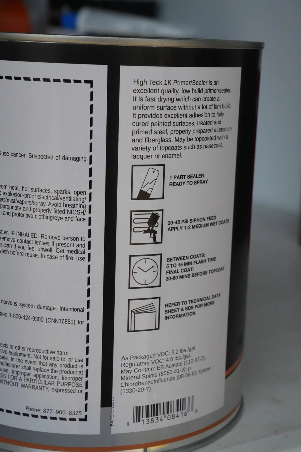 High Teck 77850 BLACK Primer Sealer 1K Ready To Spray GALLON Size!