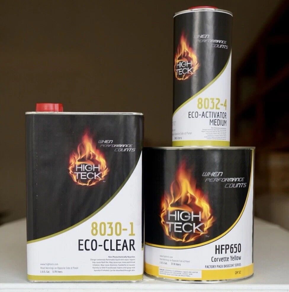 High Teck 8030 Corvette Yellow Basecoat Paint & Clearcoat Gallon Kit! GM 52