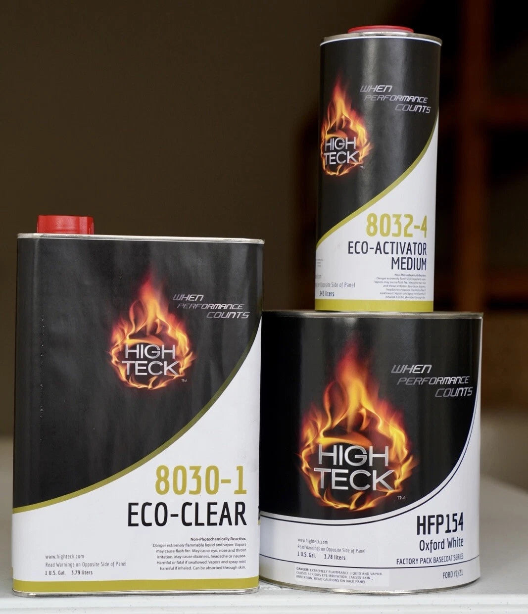 High Teck 8030 Oxford White Basecoat Paint & Clearcoat Gallon Kit! FORD YZ