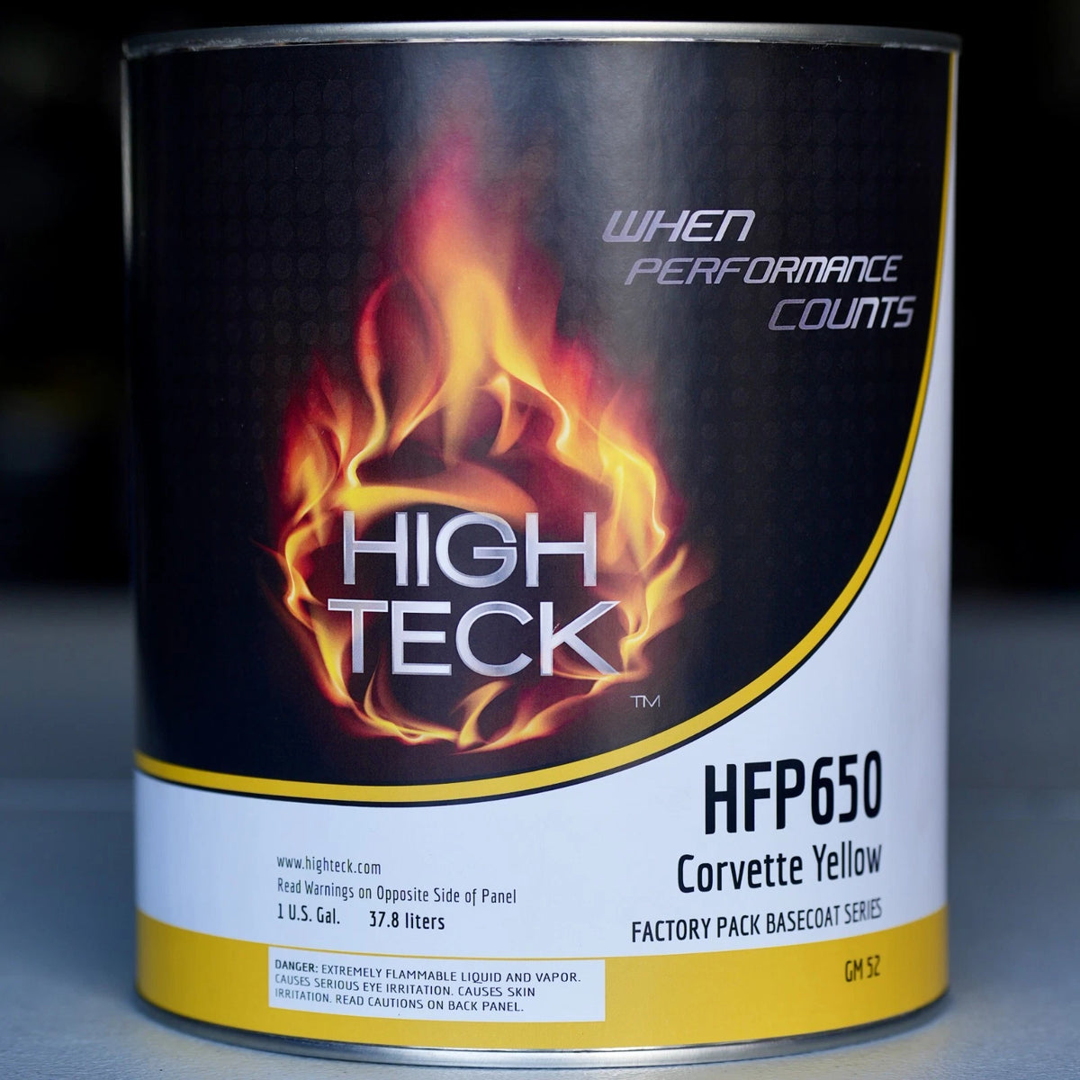 High Teck HFP 650 Corvette Yellow Urethane Basecoat Paint 1 Gallon GM Code 52