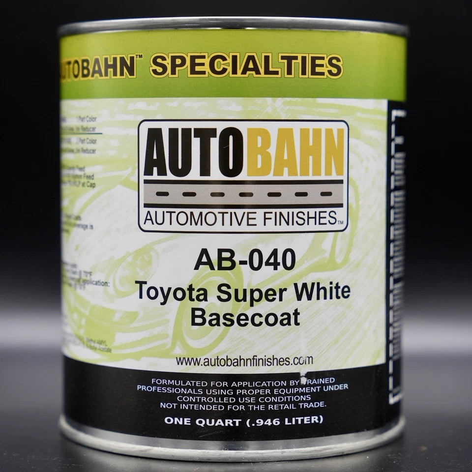 TOYOTA 040 SUPER WHITE QUART SIZE AUTOMOTIVE BASECOAT!