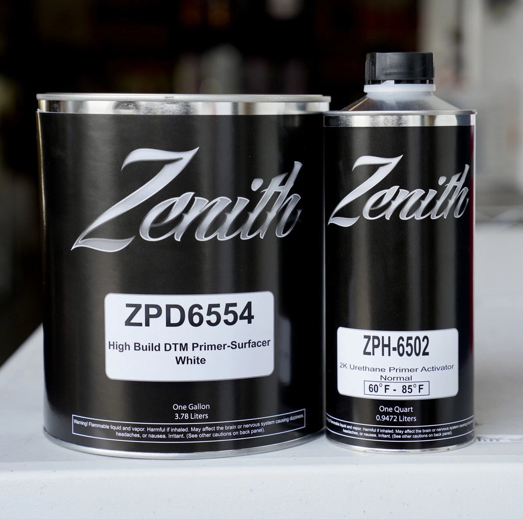 Zenith ZPD6554 Auto 2K Urethane High Build DTM Primer Surfacer WHITE GALLON Kit!