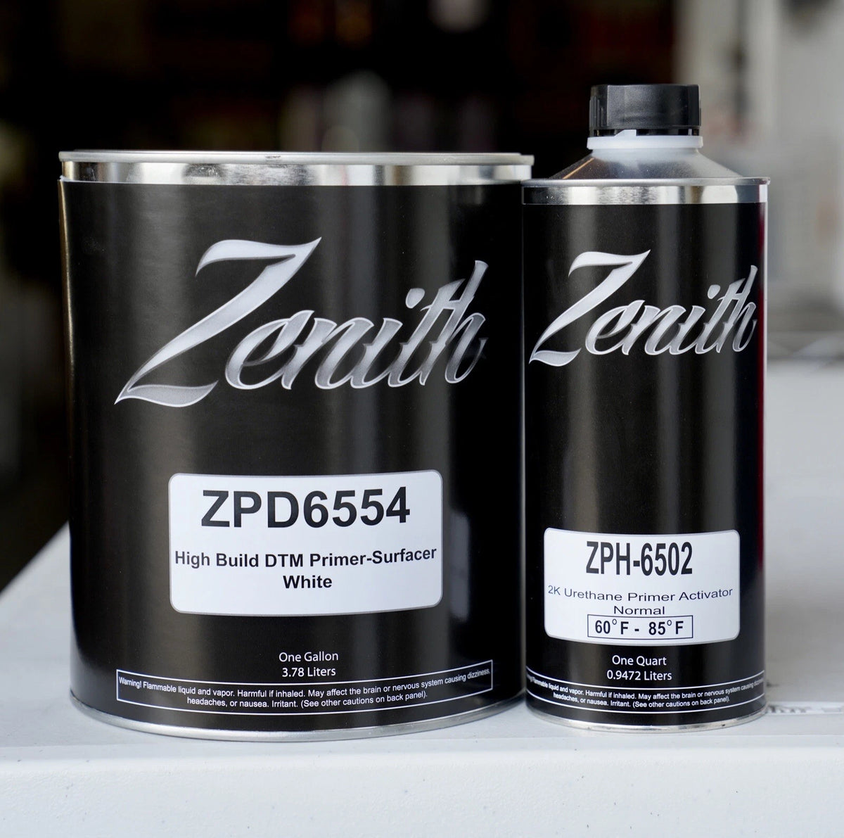 Zenith ZPD6554 Auto 2K Urethane High Build DTM Primer Surfacer WHITE GALLON Kit!